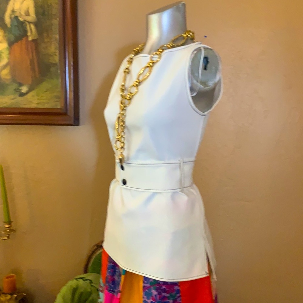 Zara Basic Synched White Sleeveless Top.  Sz XS